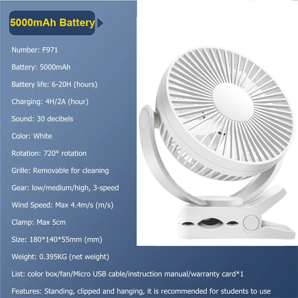 5000mAh White