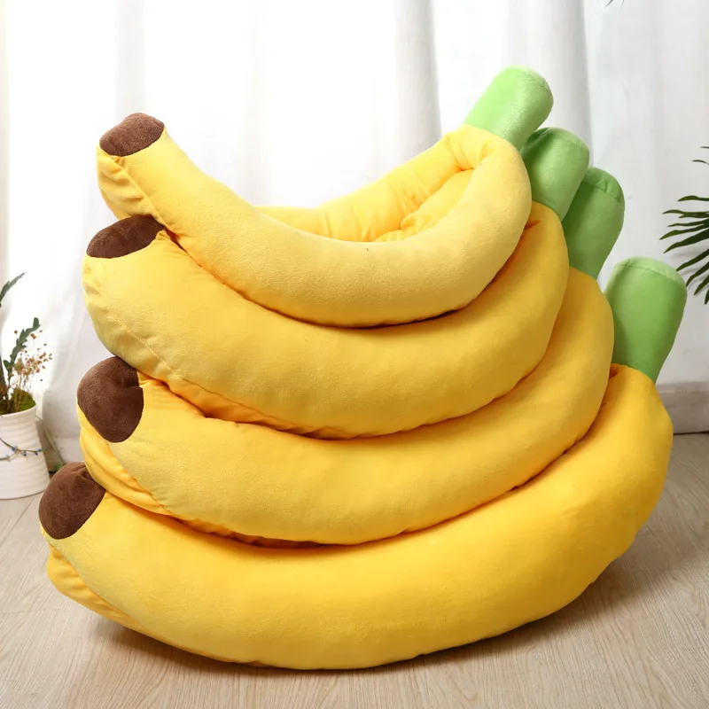 

Dog bed cat bed pet bed comfortable washable banana shape and color with removable cushion