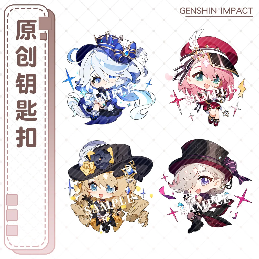 Gioco Impact Cosplay Illon Portachiavi Furina Sigewinne Clorinde Navia Arlecchino Dottore Wriosthey Fans Puntelli