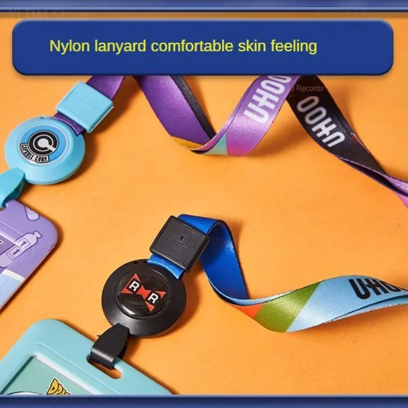 드래곤 볼 Goku 개폐식 ABS 플라스틱 배지 홀더 이름 카드 사무용품 야외 매는 밧줄 카드 홀더 장난감 생일 선물