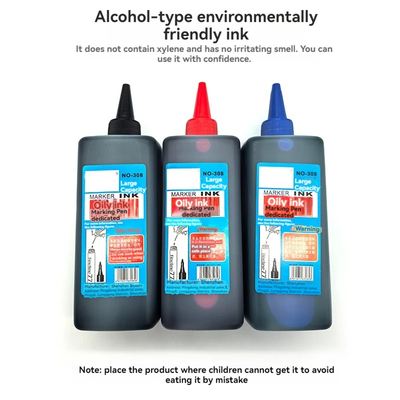 대용량 화이트보드 펜 마커 잉크 보충제, 수성 지워지지 않는 환경 친화적 충전 솔루션, 100 ml, 500ml