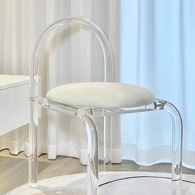 Transparent Makeup Dining Chairs Minimalist Comfortable Designer Unique  Chairs Plastic Lounge Meubles De Salon Household Items
