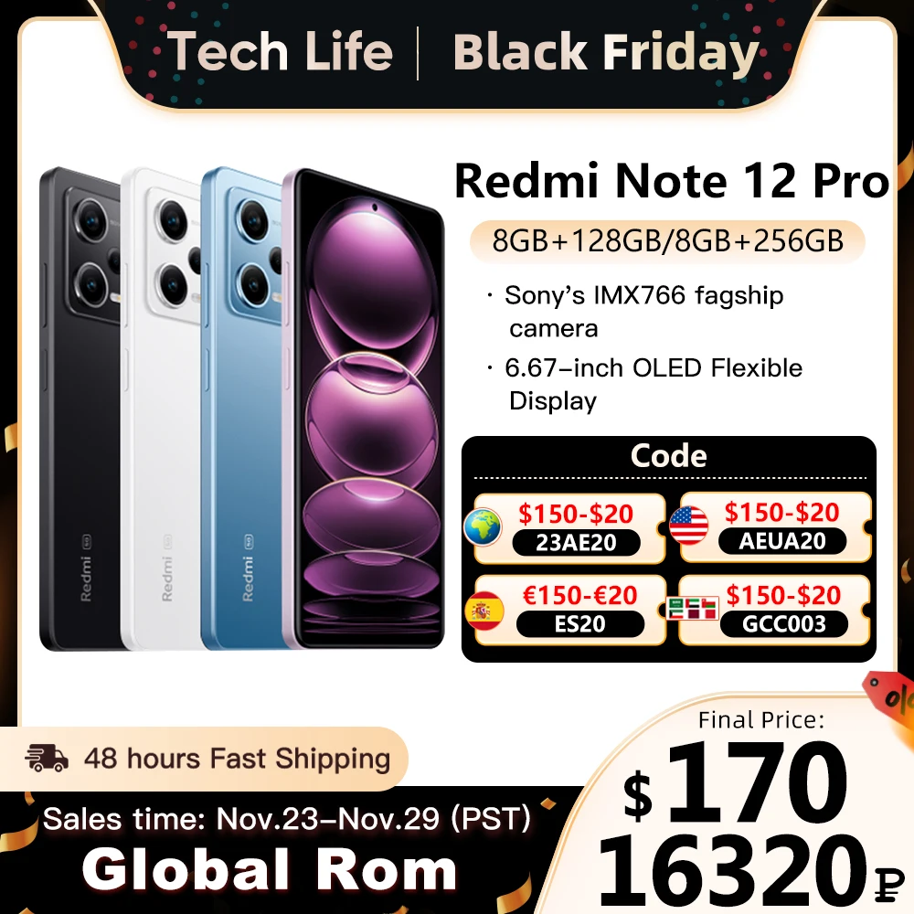 

Global Rom Xiaomi Redmi Note 12 Pro 5G Smart Dimensity 1080 Octa Core 6.67 inch OLED Display 67W Fast Charge Optional