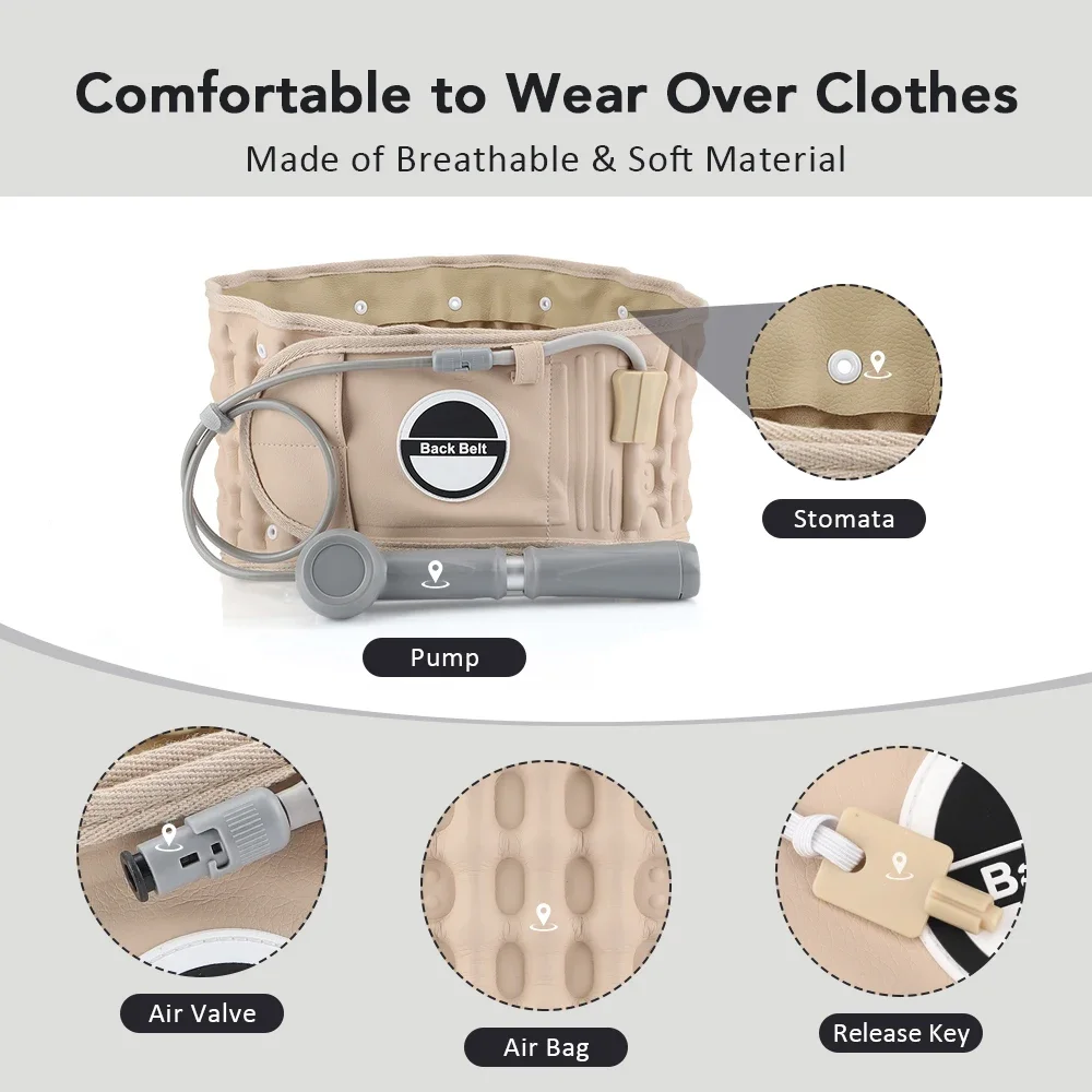 Decompression Back Belt Spinal Air Traction Belt Back Support and Lumbar Traction Belt Promote Lumbar Blood Circulation
