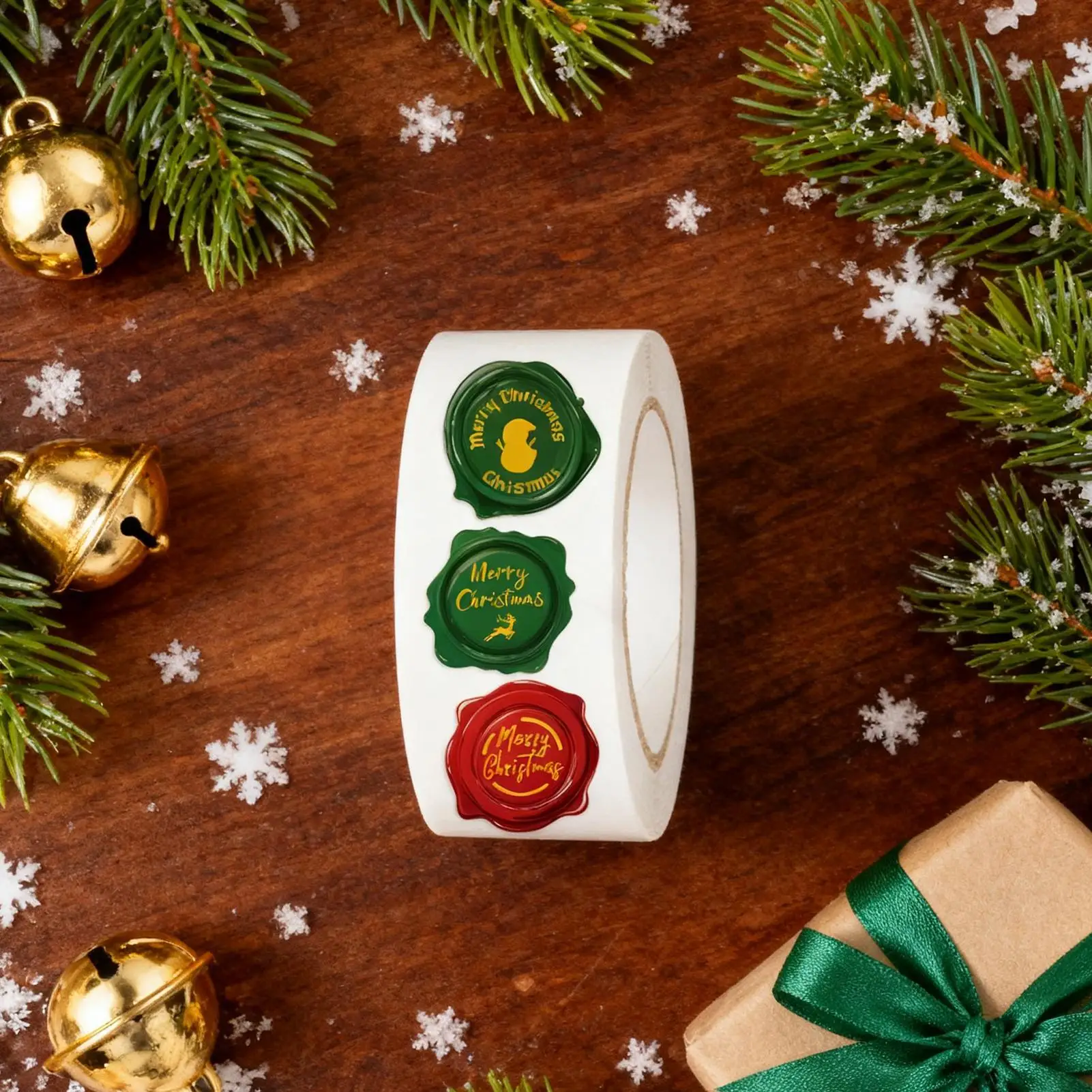 Christmas Envelope Seal Stickers 500 Pieces Holiday Decals Decorative Packaging Seal Sticker Label For DIY Craft Lovers Stocking