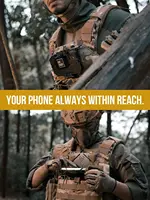 ONETIGRIS Version 2.0 MOLLE Phone Holder, Universal Tactical Vest Phone Holder, Plate Carrier Phone Board Chest Cell Phone Mount 2