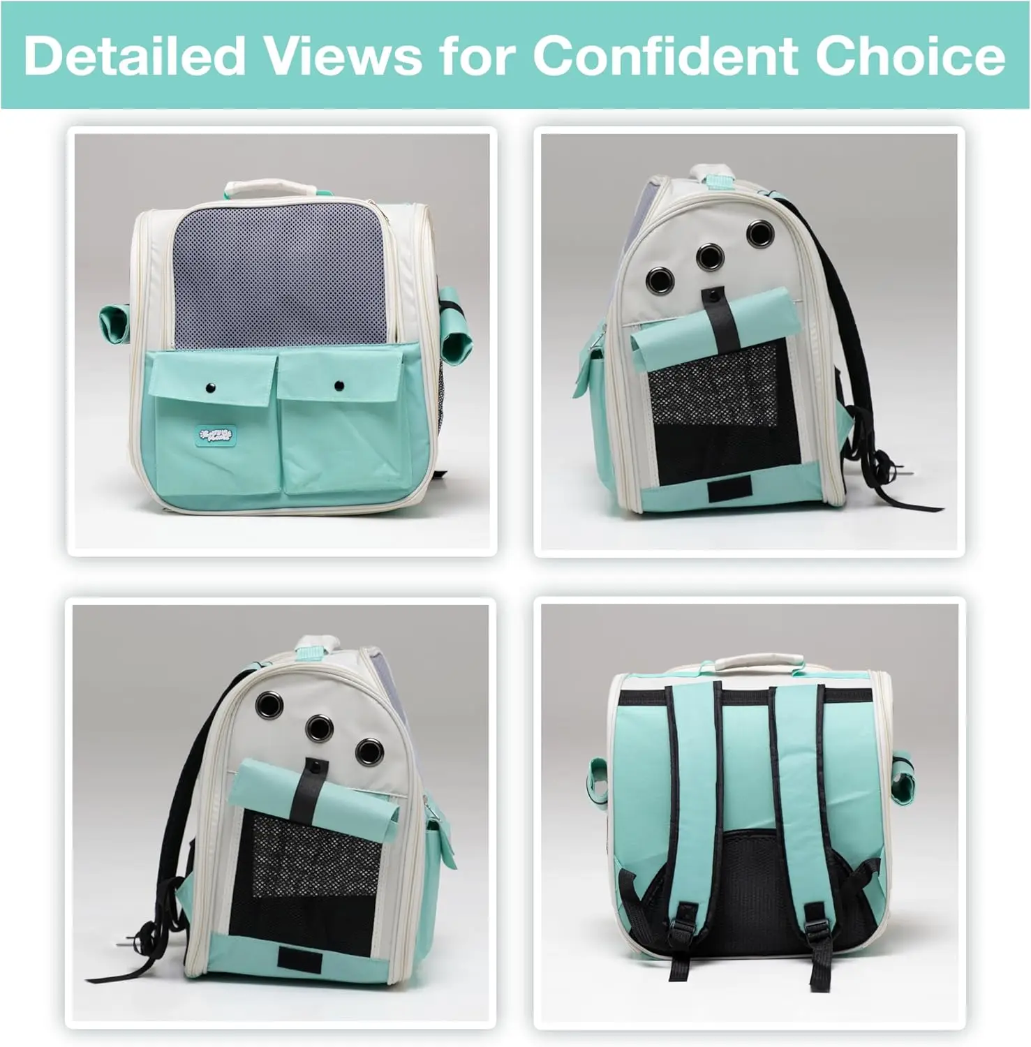 Teal Airline-Approved Backpack Pet Carrier – Travel Bag for Cats & Small Dogs (Up to 22 lbs)