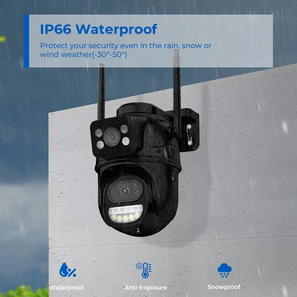 8MP Dual Lens Wi-Fi Security Camera with Night Vision