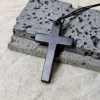 Karelian Heritage Shungite Cross Pendant, Natural Stone Jewelry Accessory for EMF Protection, Real Shungite Black Stone 1