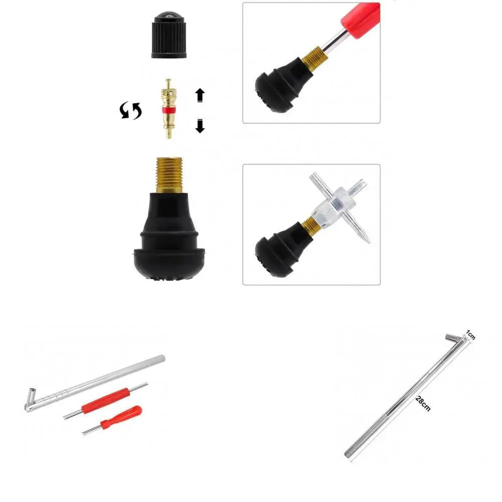 34Pcs/Set Strong Valve Stem Puller Effortless Zinc Alloy Valve Core