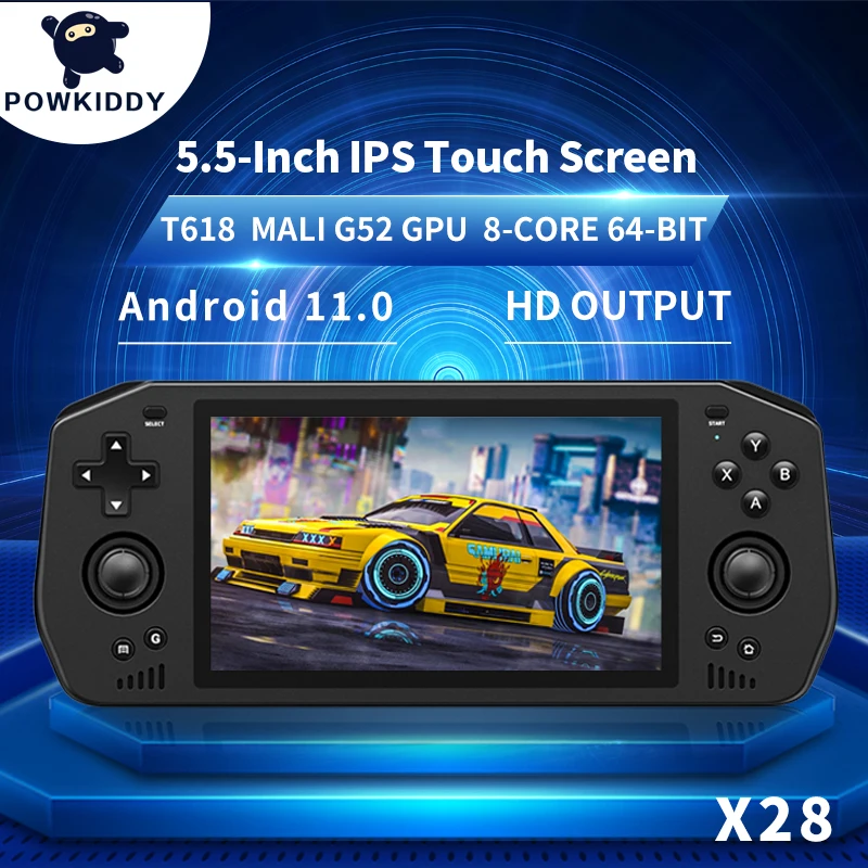 Wholesale X28 Android 11 Unisoc Tiger T618 5.5 Inch Touch IPS Screen  Handheld Wifi Online Networking Retro Game Console From m.