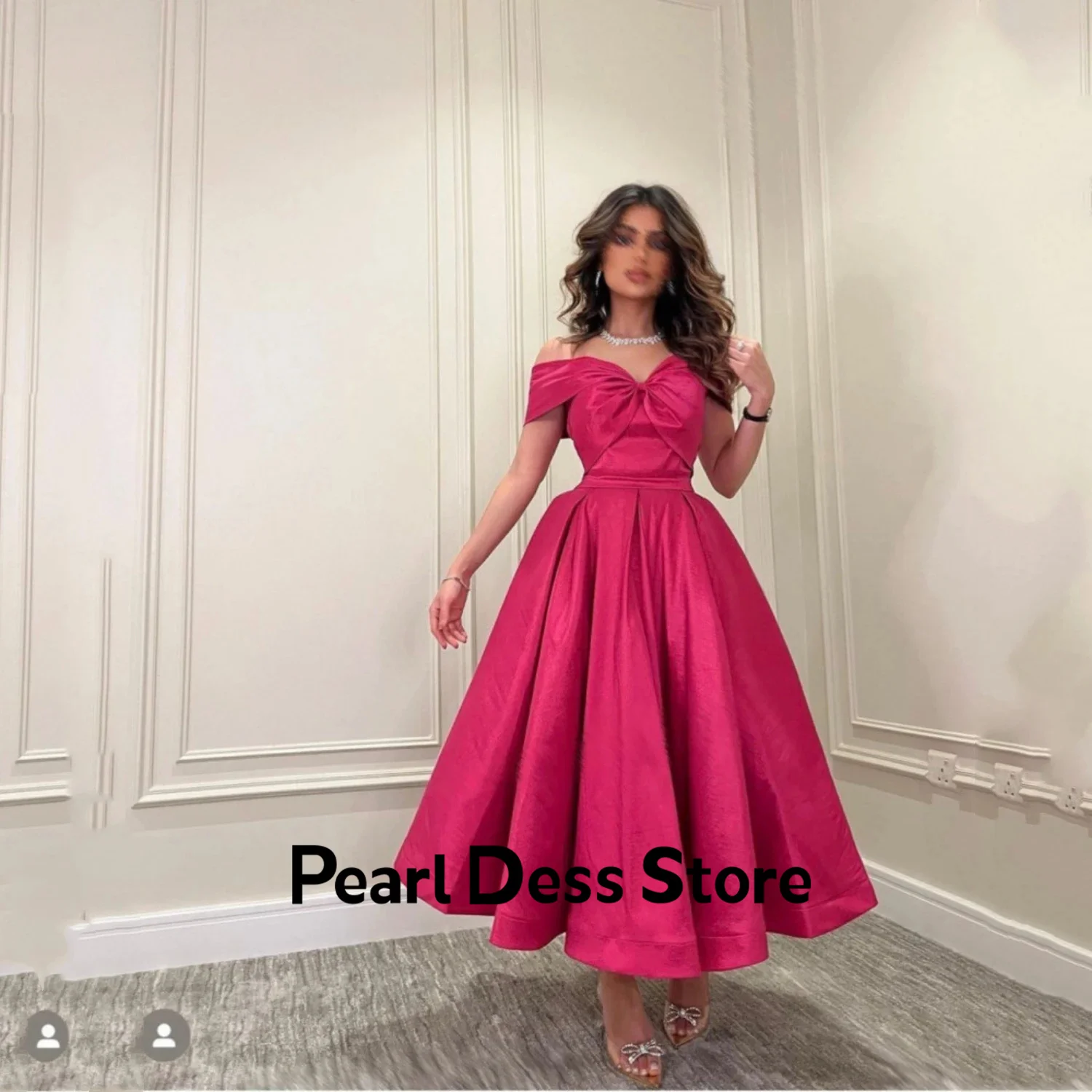 

Ball Dress 2024 Formal Off Shoulder A-Line Purple Red V-Neck Long Princess Evening Dress
