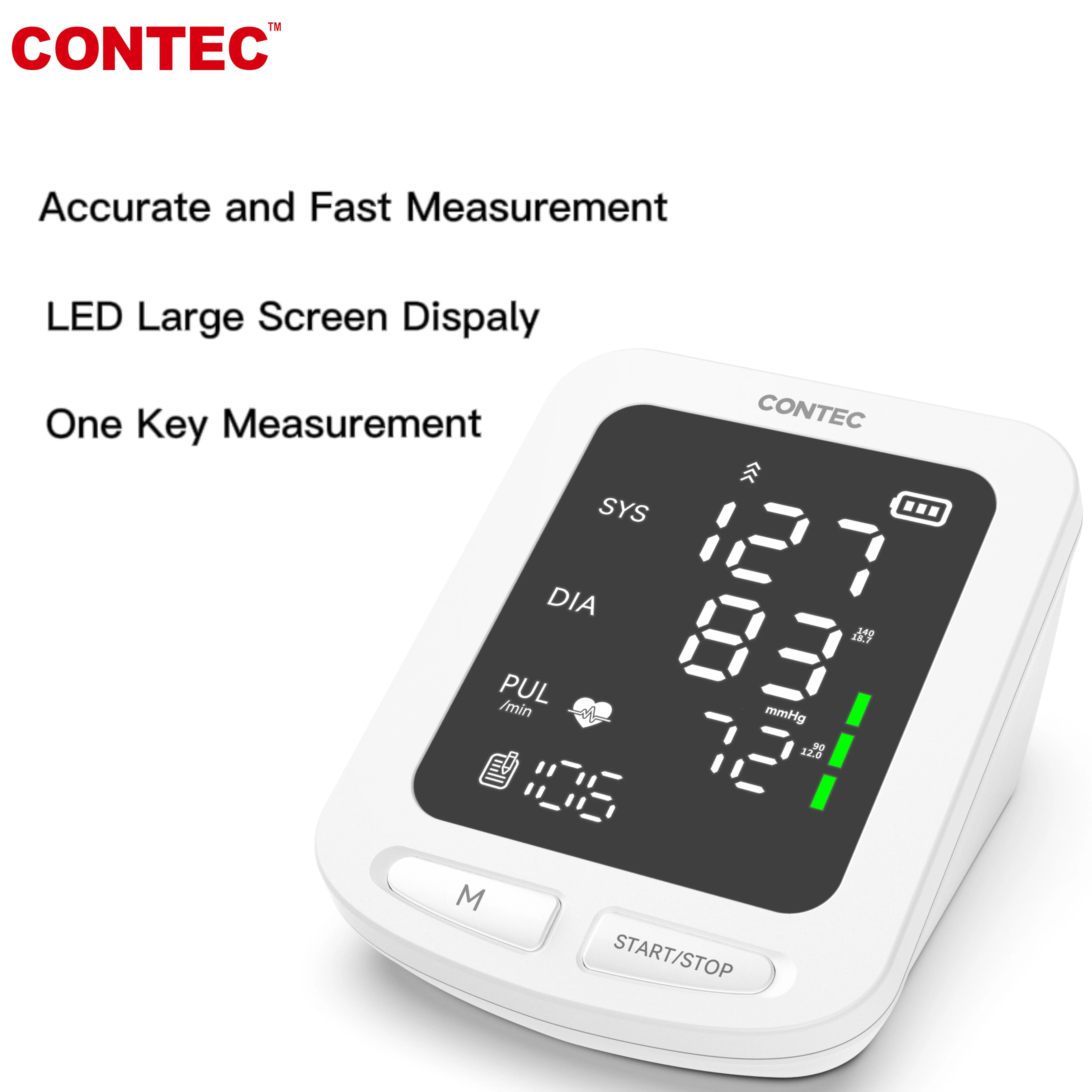 

Портативный цифровой Сфигмоманометр Contec 08ELED для измерения артериального давления и пульса