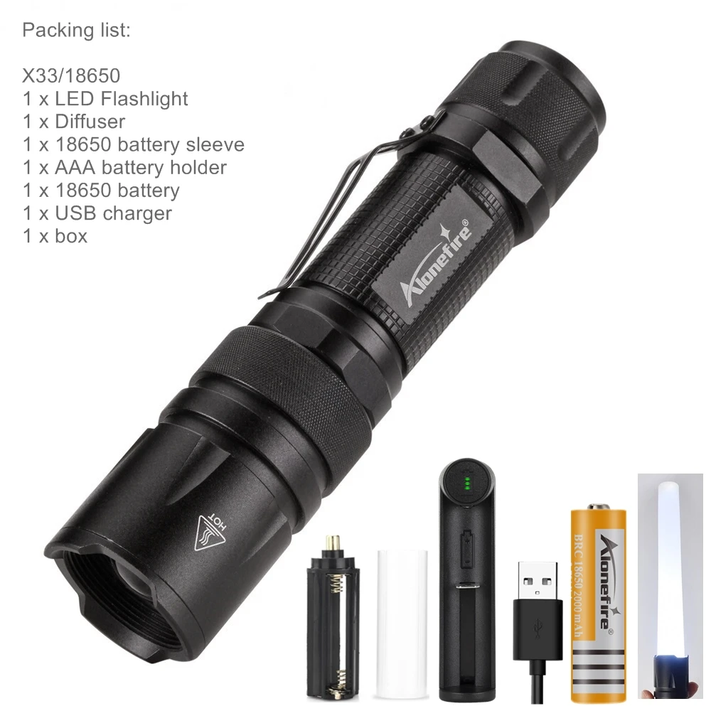 Alonefire X33 4 in 1 WRGB Multicolor flashlight 300 Lumen Zoomable