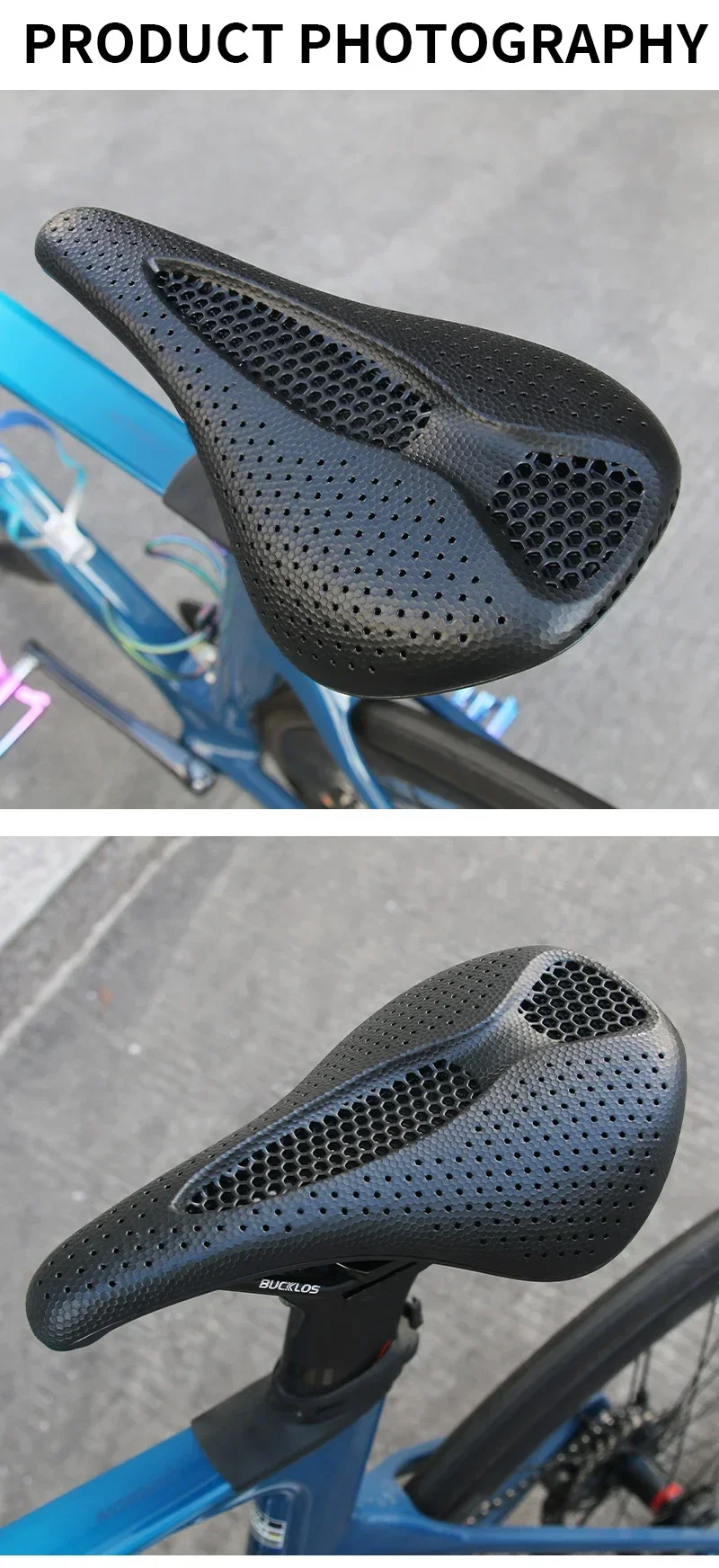 BUCKLOS 3Dプリント カーボンサドル155cm BUCKLOS カーボン 3D プリントサドル 143 ミリメートル 155