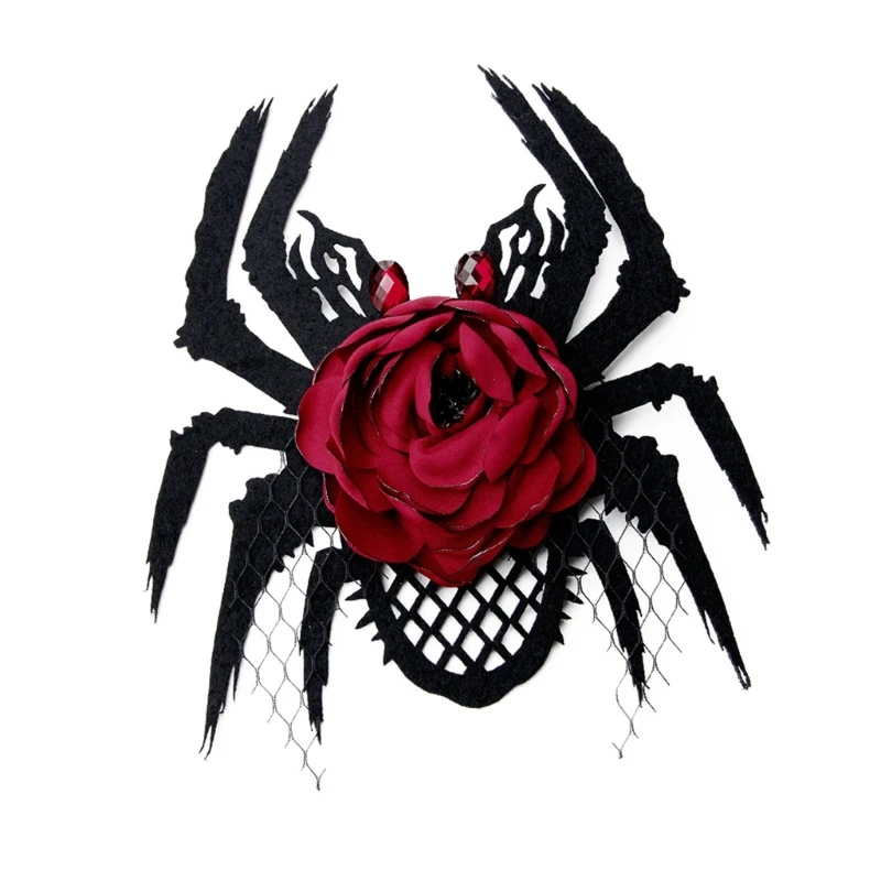 

Сетка для Хэллоуина, большая роза, темная шляпа ведьмы, шпилька, мини-цилиндр, заколка для волос, Прямая доставка