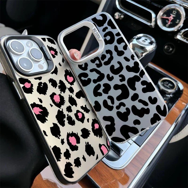 Leopard Print Plating Protective Phone Case