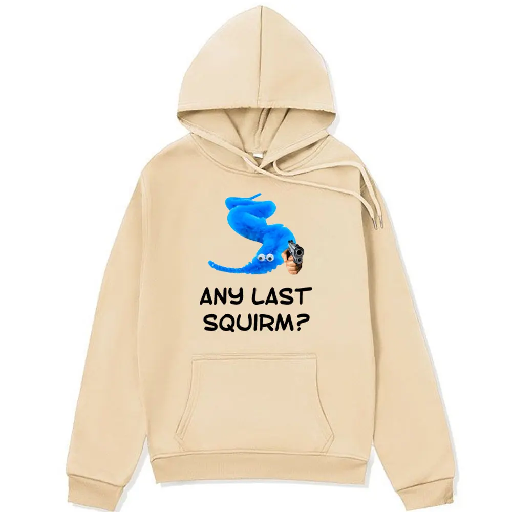 Any Last Squirm Worm on A String Funny Meme Graphic Hoodie Men Women Vintage Oversized Sweatshirts Oversized Fleece Hoodies Male
