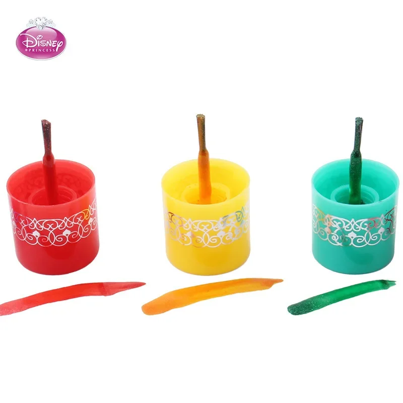 3 pcs/set Disney Children's Makeup Toy Nail Set Non-toxic and tasteless water-based nail oil Princess girl Polish can tear