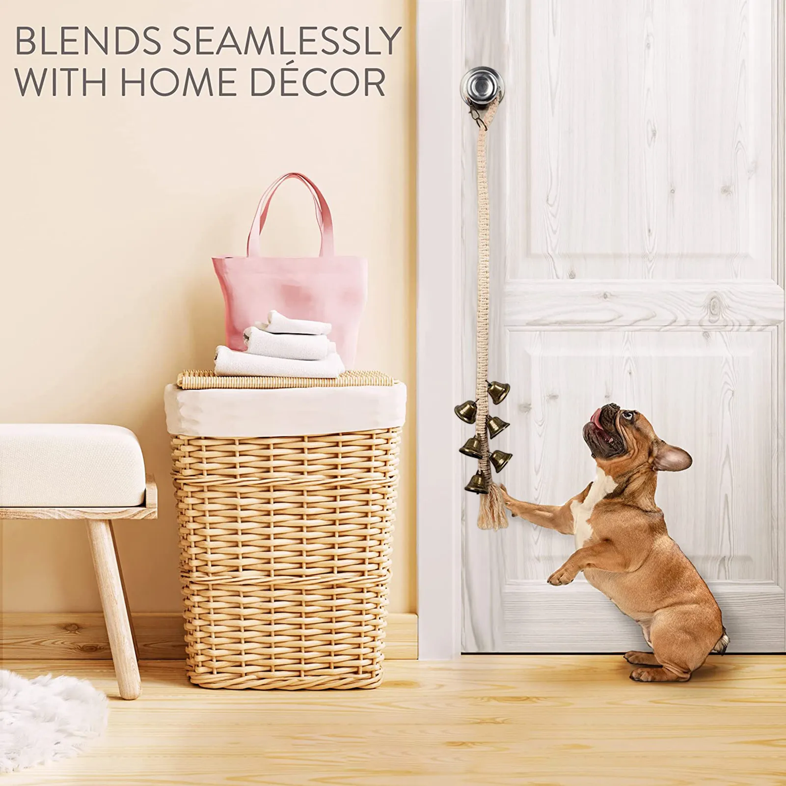 Dog Bell For Door Potty Training Pet Dog Doorbells Puppy Bells For Door Knob Pet Interactive Doorbell Wooden Beads / Woven Rope