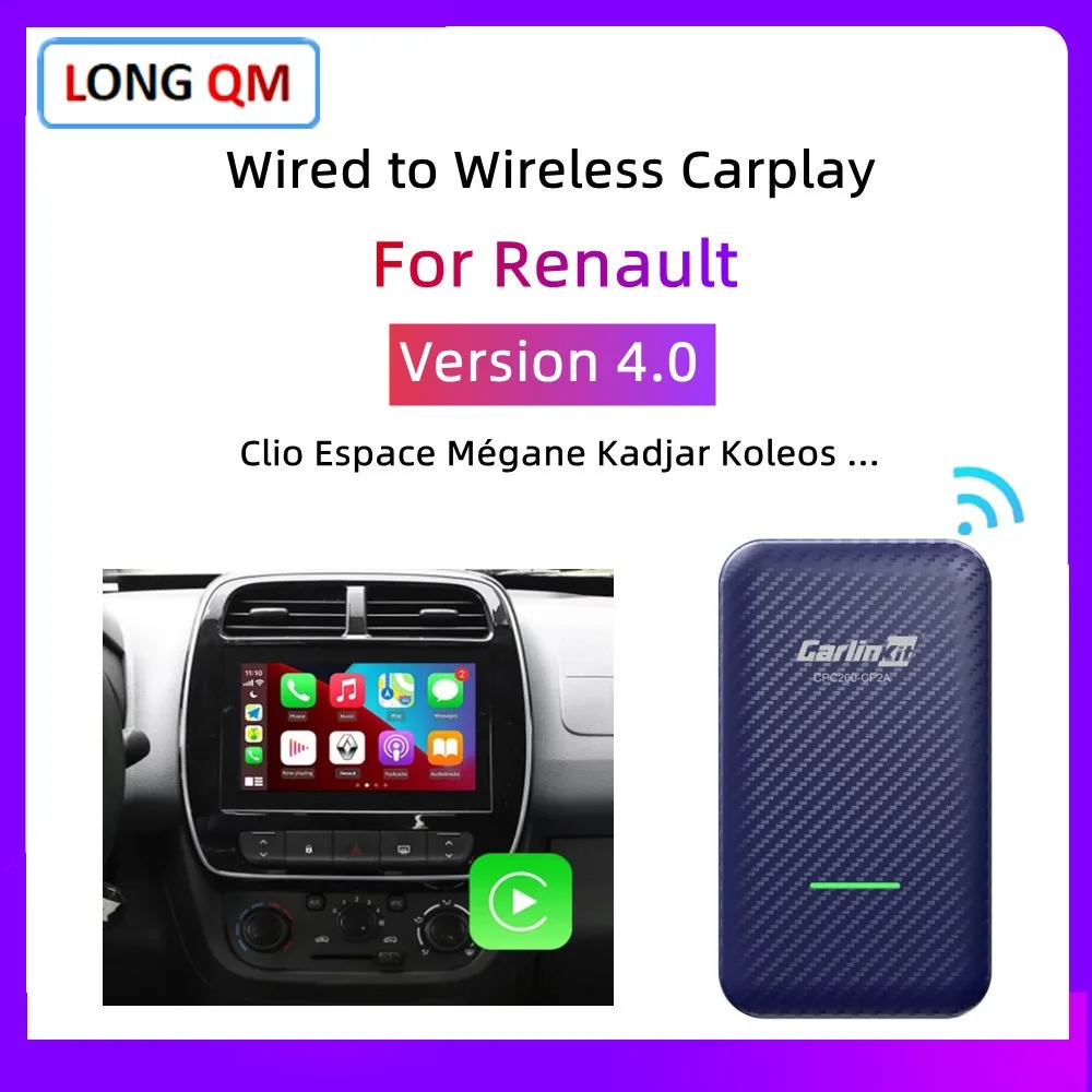 

Carlinkit 4.0 Wireless CarPlay Adapter For Renault Clio Espace Megane Kadjar Grand Scenic Talisman Navigation Multimedia Box