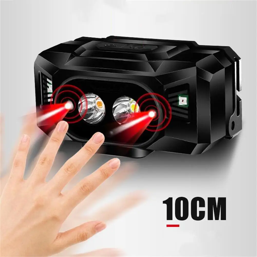 

Портативный индукционный налобный фонарь, мощсветильник уличный фонарь с зарядкой от Usb, суперъяркий фонарь на голову