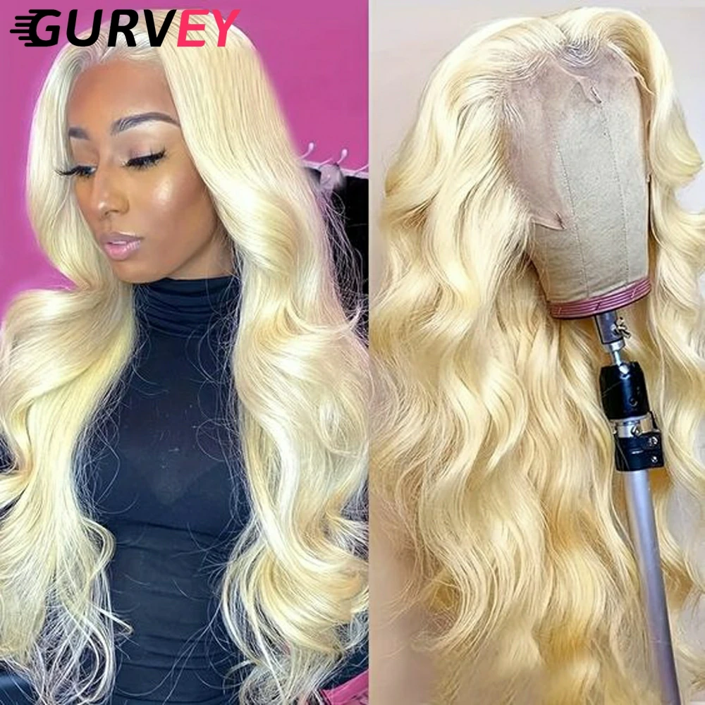 

34 inch 613 Honey Blonde Color Body Wave 13x4 Lace Front Human Hair Wigs For Women Peruvian HD Transparent Lace Frontal Wig