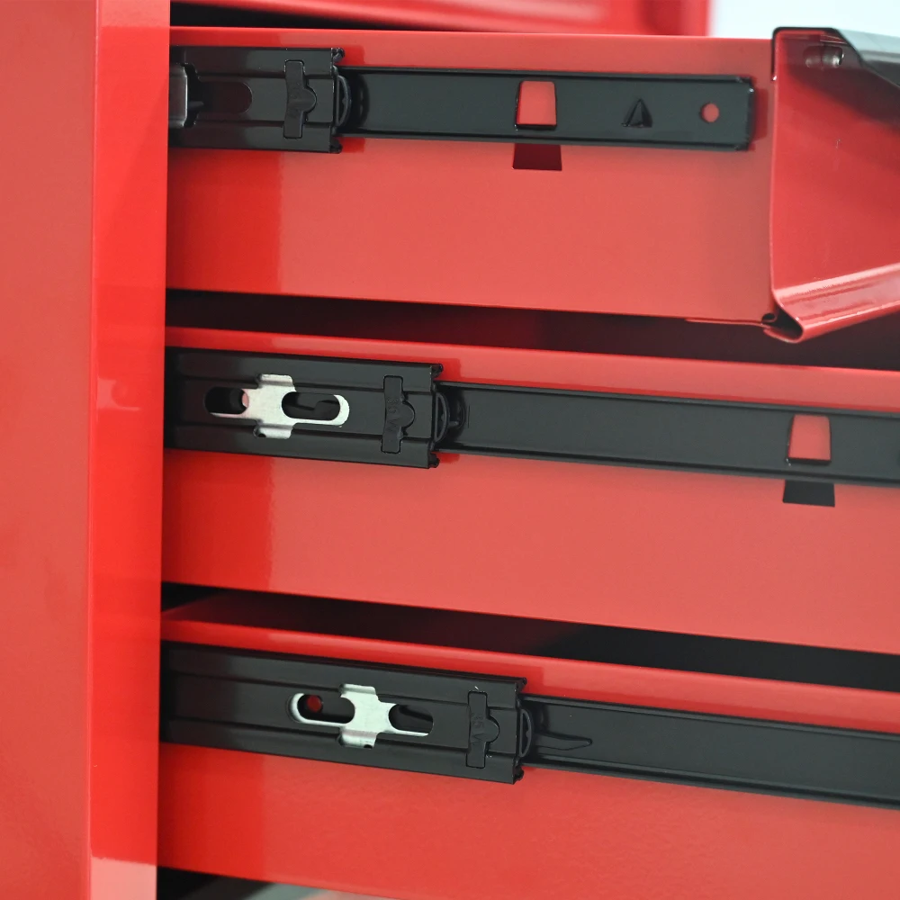 Multifunktionaler Werkzeugwagen mit 4 Schubladen und Rädern, Metallrollen-Werkzeugwagen, Aufbewahrung für Garage, Werkstatt, Lager, Reparaturwerkstatt – Detail 38