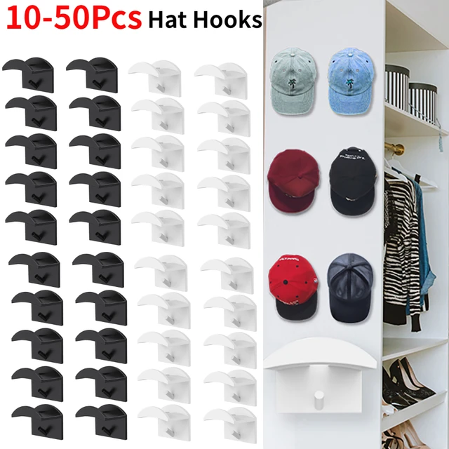 Hat Organizer Rack Baseball Caps Hat Hanger Display for Wall and Over Door  Closet Storage Holder Adhesive Straps Removable Hooks - AliExpress