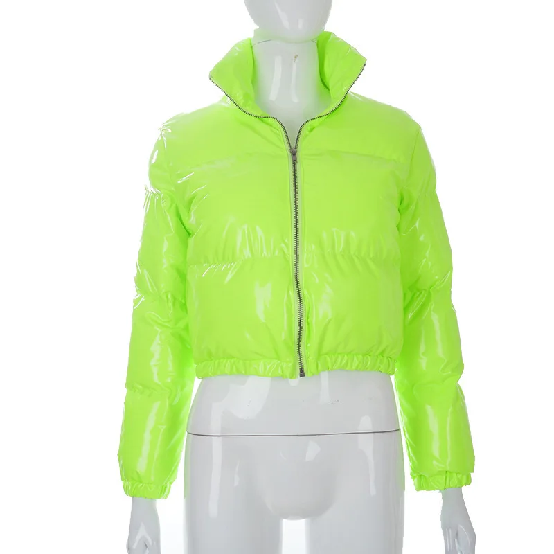 Bubble Coat Women's 5 Colors Fashion Long Sleeve Solid Zipper Cropped Puffer Jacket Thick Lady Winter Casual Warm Outfits S-XL
