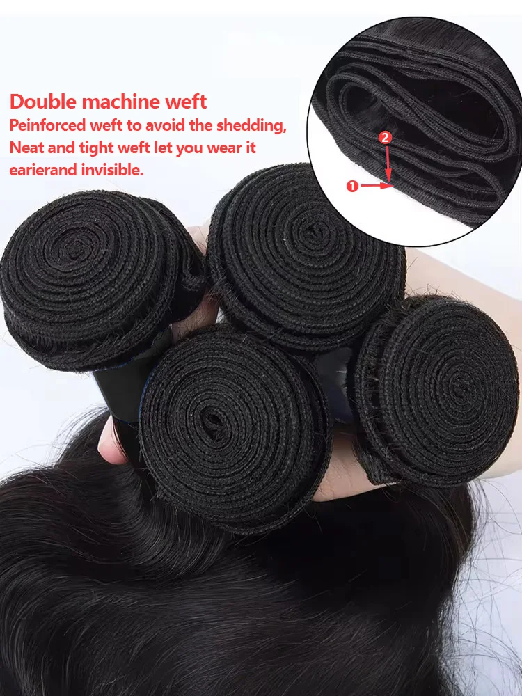 30 32 40 Inch Body Wave 3 4 Bundles Brazilian Remy 100% Unprocessed Raw Virgin Human Hair Wavy Double Bundles Weave Extensions 4