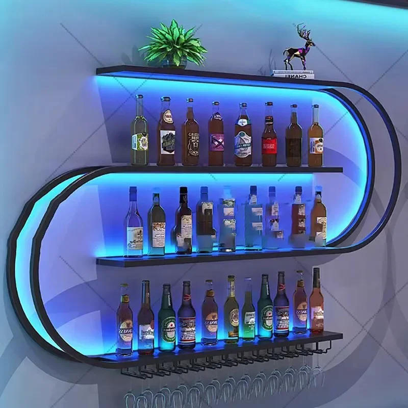 Modern Commercial Wine Cabinets Industrial Wall Mounted Display Small Wine Racks Storage Sets Adega Barzinho Home Decoration