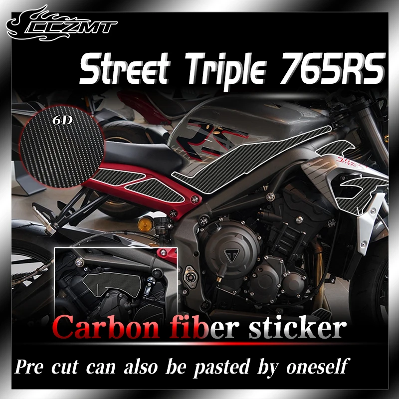 For Triumph Street Triple 765RS sticker film 6D carbon fiber waterproof protective sticker modification accessories