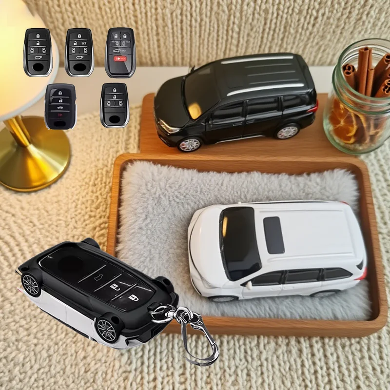 Neues Autoschlüsseletui für Toyota Sienna Hybridfahrzeuge Alphard PREVIA Voxy 2 3 4 5 6 Fernschlüsseletui Abdeckung Fob Halter Zubehör