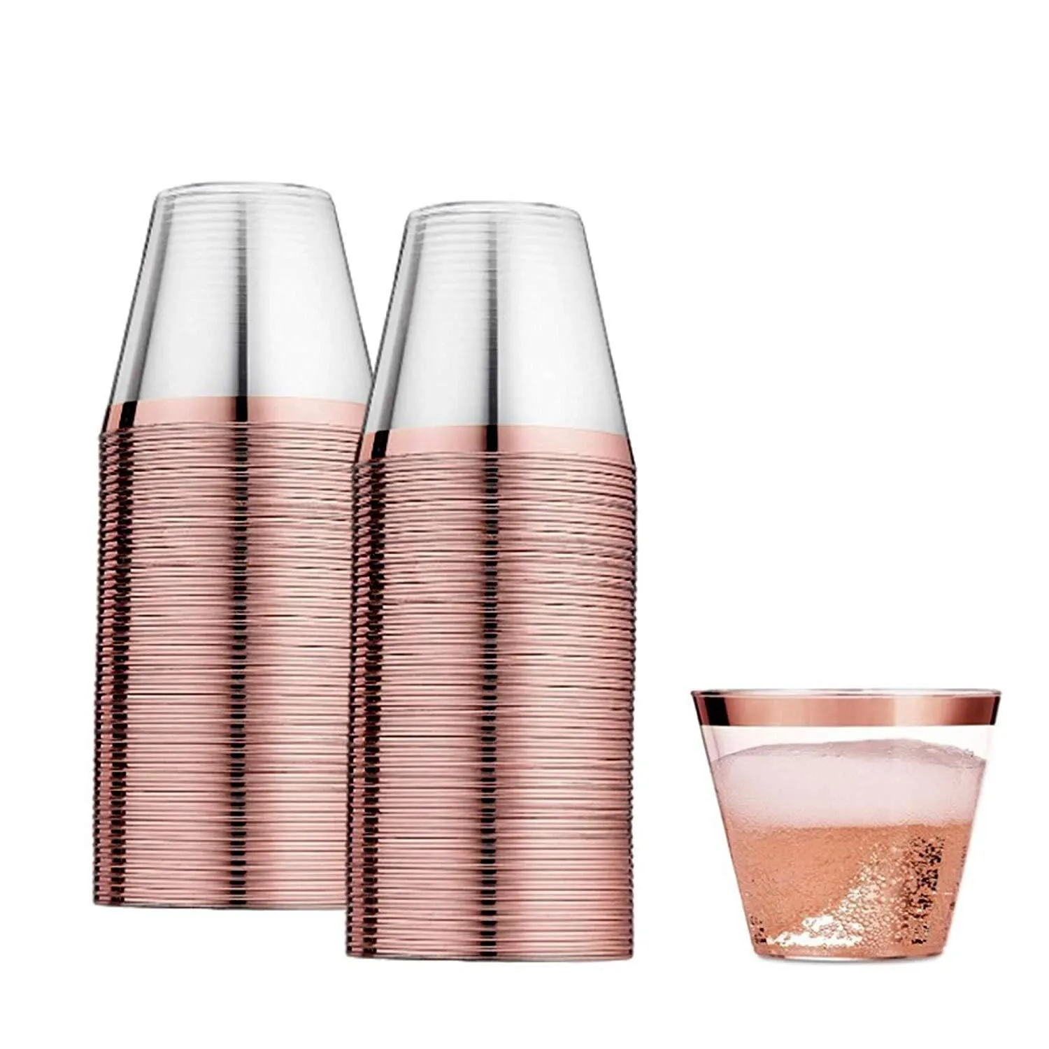 Rose Gold Party Disposable Tableware Set Plastic Plate Cups Paper Birthday Wedding Bachelorette Party Decoration Baby Shower New