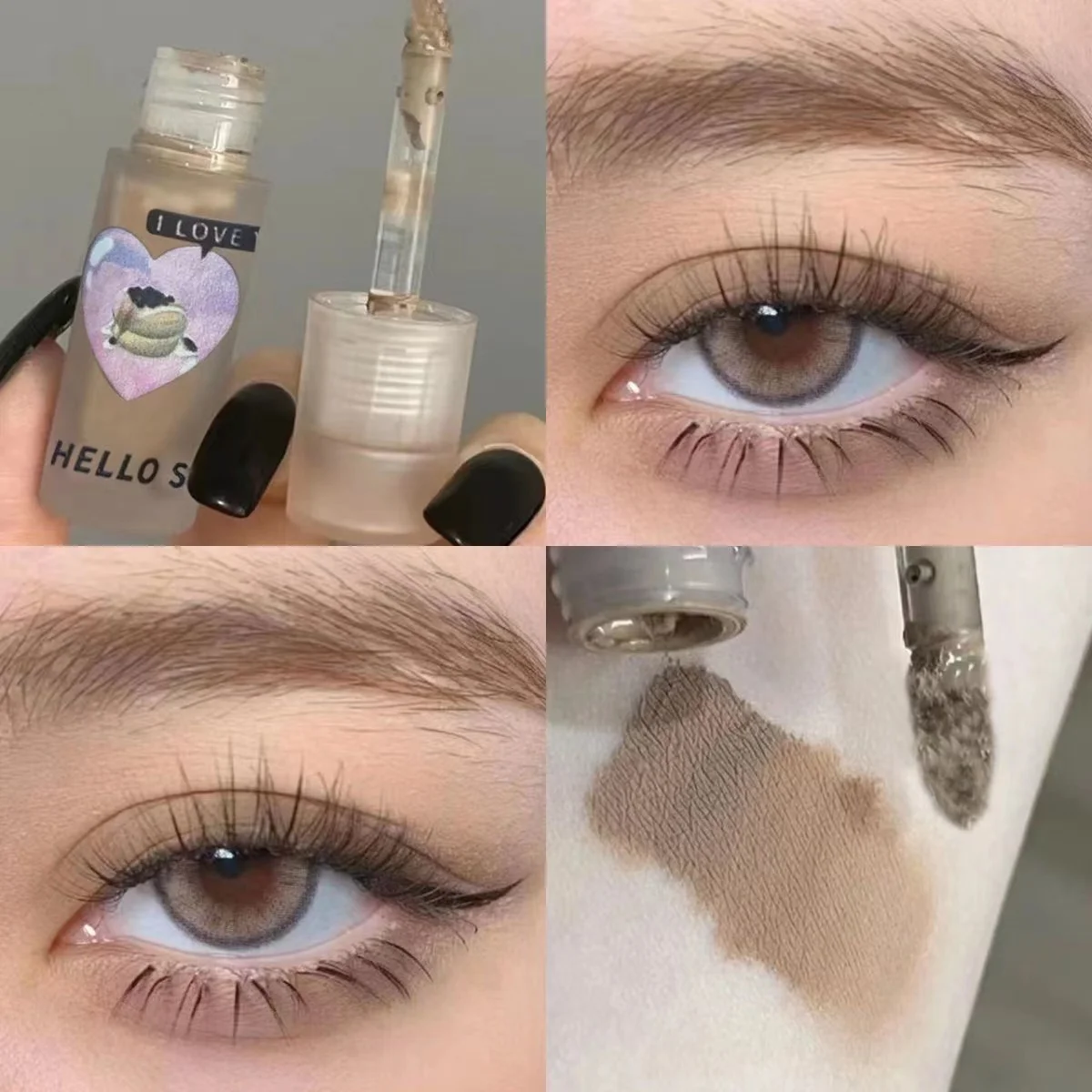 4 Colors Velvet Matte Eyeshadow Rouge Waterproof Creamy Eye Shadow Primer Multi Usage Cheek Contour Liquid Blush Nude Makeup