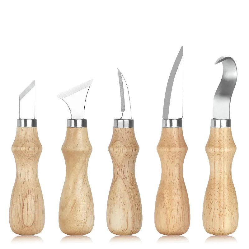5PCS Wood Carving Knife Set with Ergonomic Hook Chisel 2