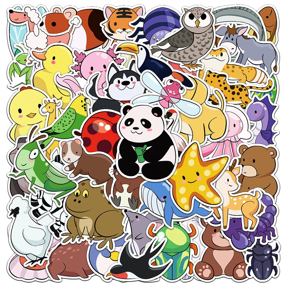 

10/30/50pcs Cute Animal Cartoon Stickers for Kids Waterproof Graffiti Phone Laptop Motorcycle Kawaii Decoration Decals Toys Gift