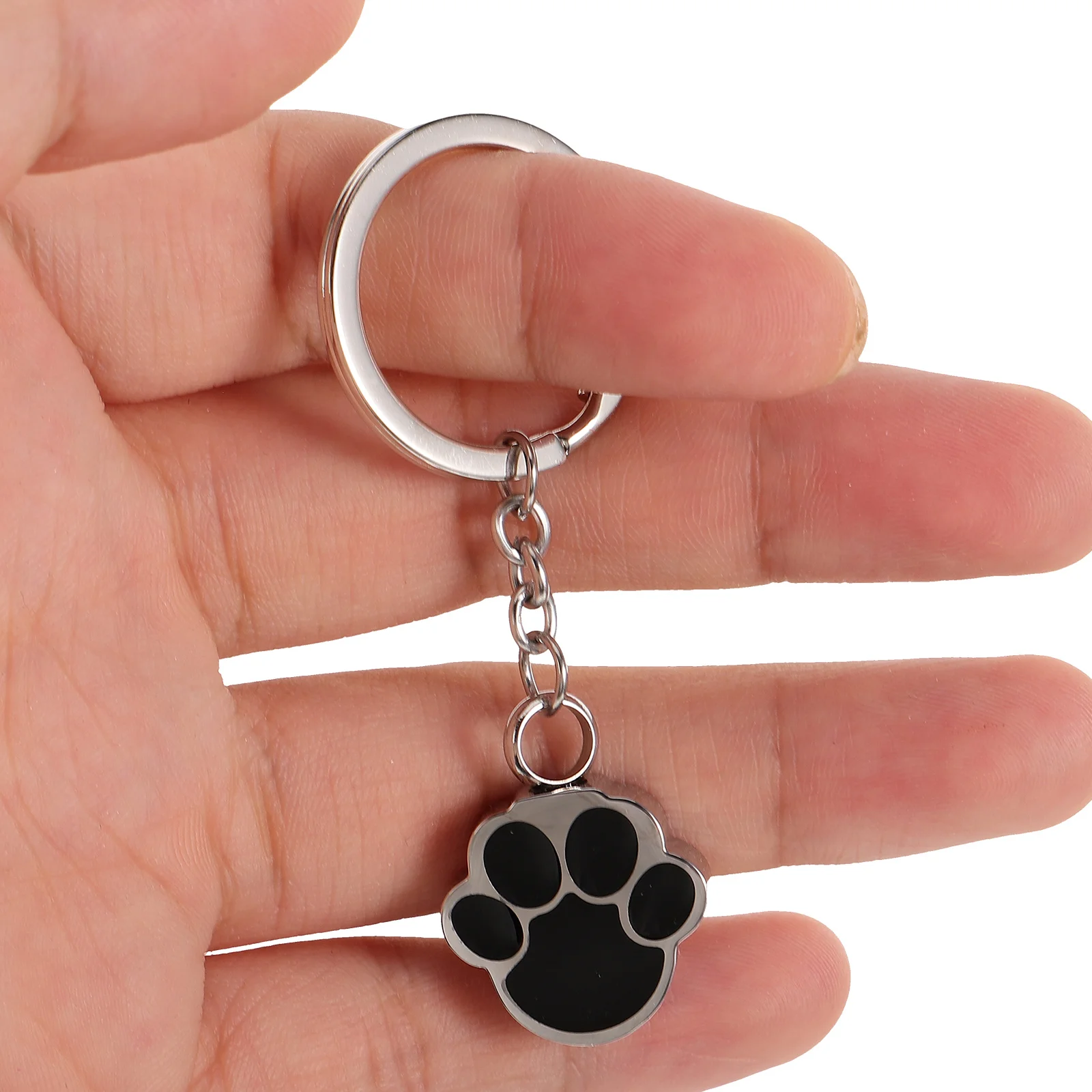 Stainless Steel Dog Paw Print Urn Lightweight Cremation Container For Ashes Keychain Keepsake Box Pet Urns Dog Memorials Pet
