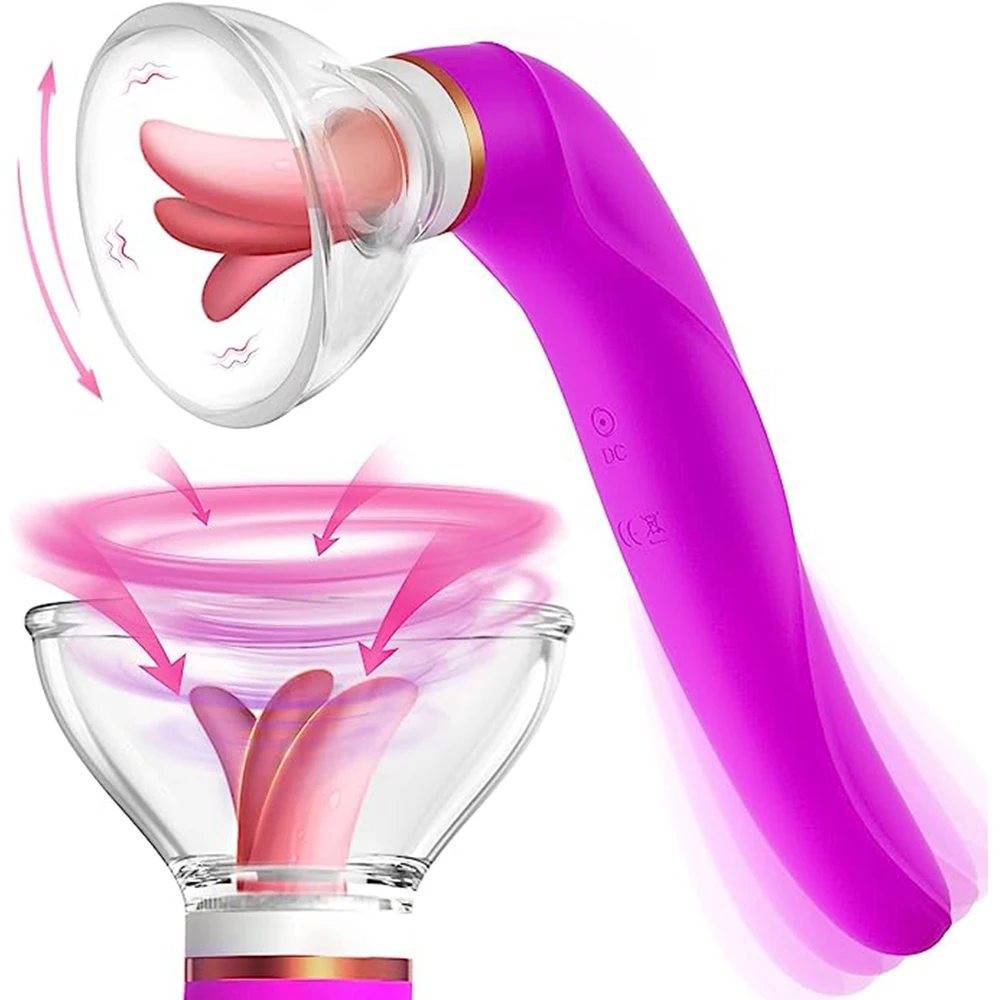 Realistische Pussy Saugen Dildo Vibrator Sex Spielzeug für Frau Masturbator Lecken Zunge Klitoris Stimulator Brust Nippel Pumpe Spielzeug _ Bild