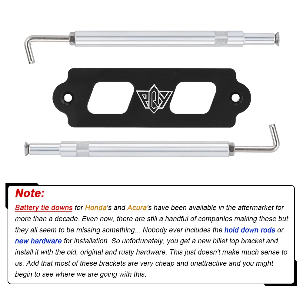 Battery Tie Down Kit Hold Down Rod With Stainless Tray Hooks for Honda Civic / CRX S2000 for Acura Integra RSX battery holder battery hold down clamp bracket battery clamp