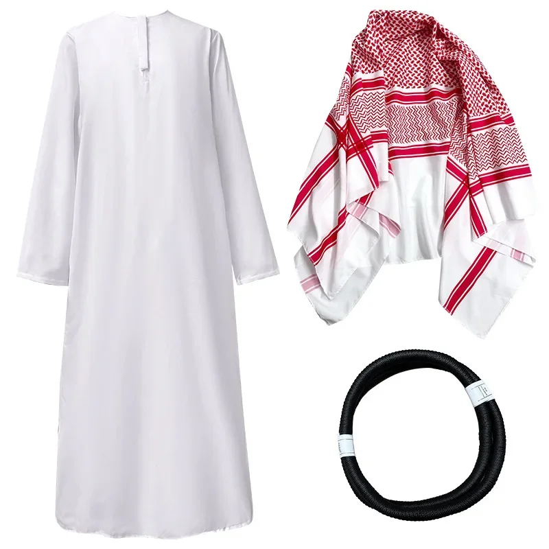 Costume da uomo Arabia Arabo Sheikh Pastore Principe Arabo Cosplay per adulti Fantasia Purim Costumi di Halloween - immagine 6