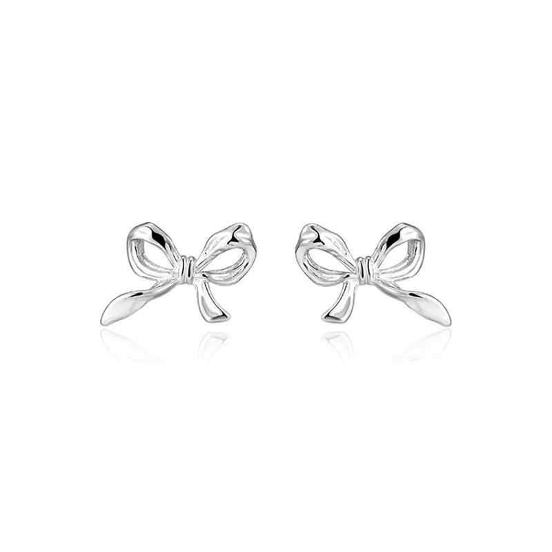 

Серьги из стерлингового серебра S925, Женский бант, хрусталь циркония, популярные модные украшения, подарок для пары