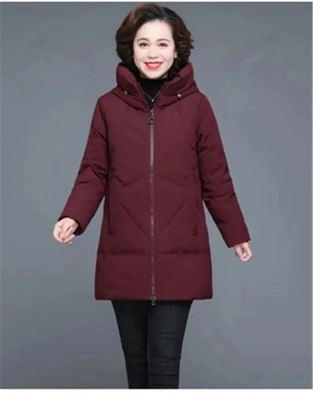 2024 Women Parka Oversized Winter Jacket Windproof Warm Outwear Middle-aged Mother Cotton Padded Coat Long Hooded Parka 6XL
