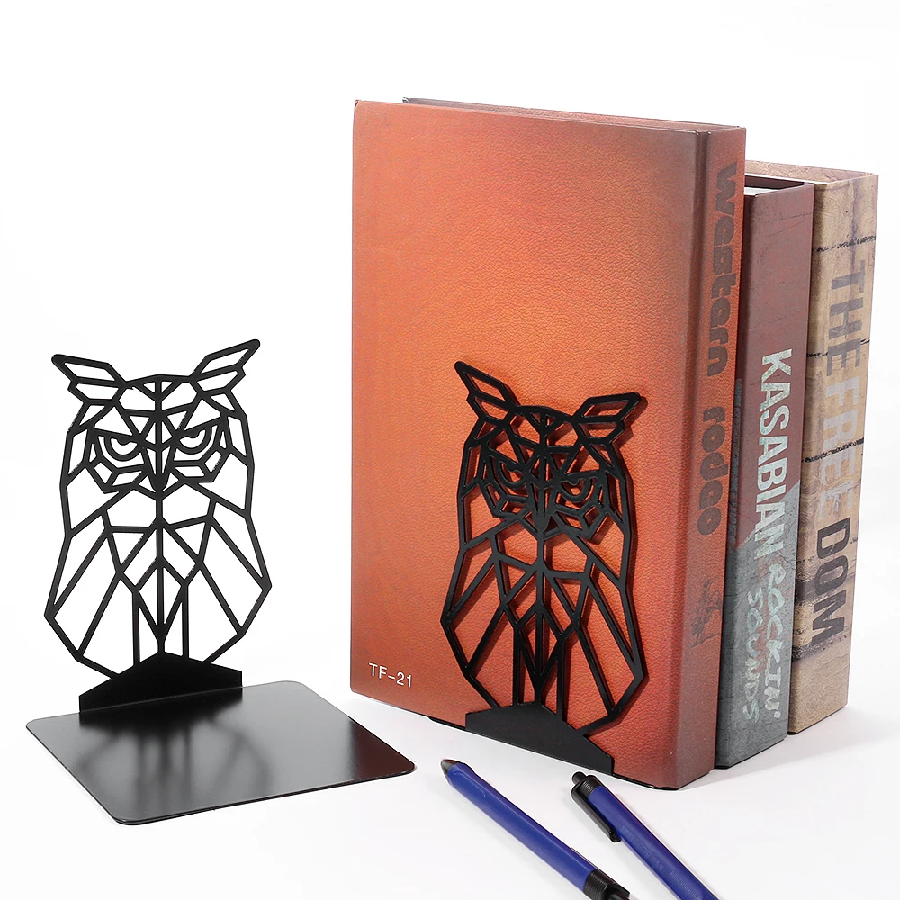 Wise Owl Book Ends for Shelves Iron Bookends Duty Bookends for Heavy Book Organizer Bookrack Stand Shelf Decoration