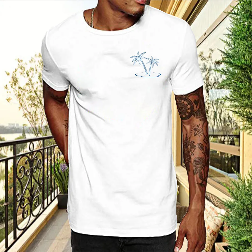 

Men's fashion 100% cotton T-shirt Simple style short sleeve outdoor sports top