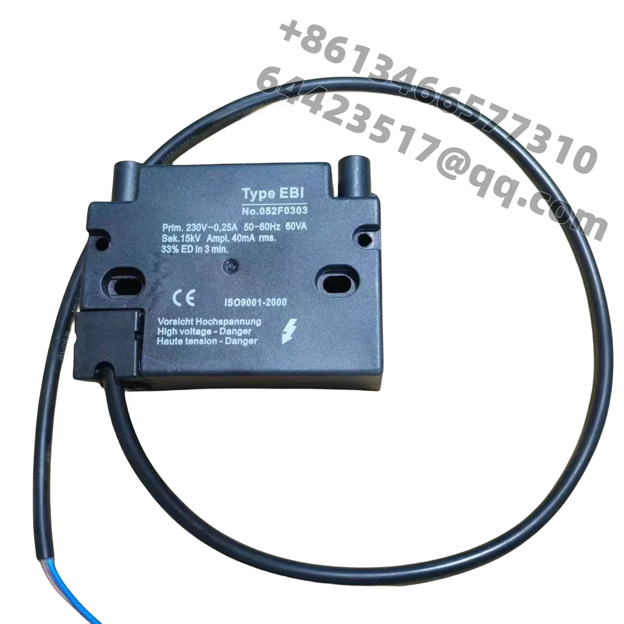 Ignition Transformer 2 Pole for Oil Burner or 1 Pole for Gas Burner 230V-15KV Type EBI