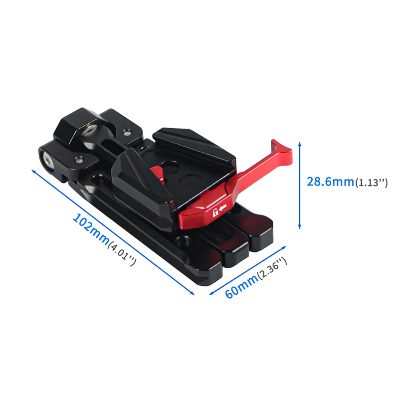 Aluminum V-Lock Battery Mounting Plate Clamp Quick Release for ARCA Tripod Gimba