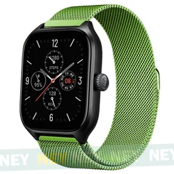 Milanese Loop Metal Bracelet for Smartwatches - Adjustable 20mm/22mm Strap (Glass Green 13)