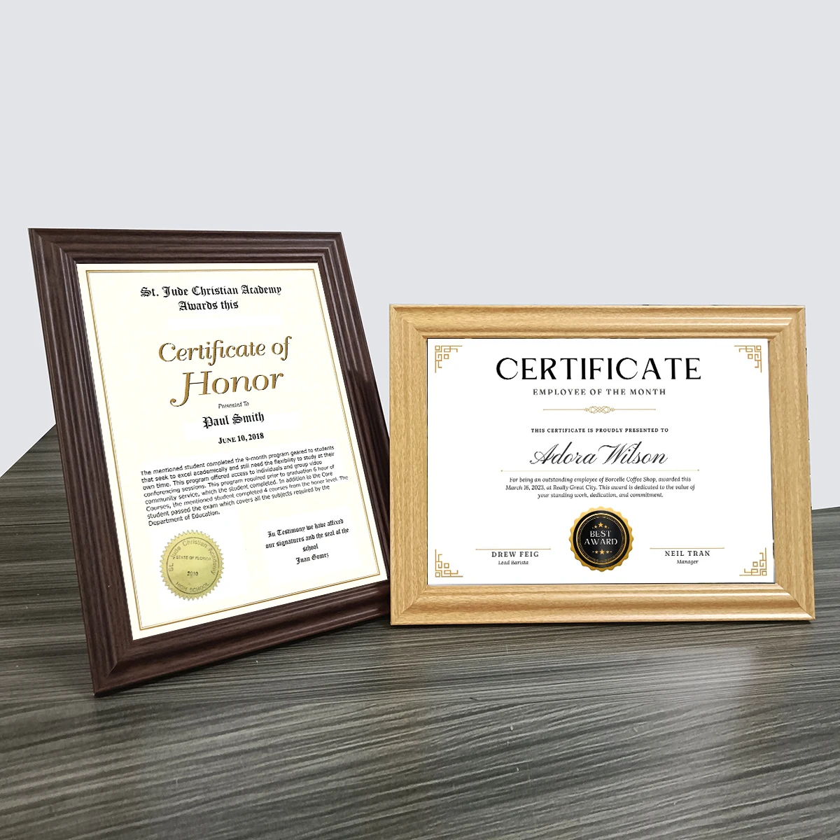2PS A4 8x12'' Certificate Frame log Walnut Wooden Vintage Document Photo Frame For Honor Certificates modern Wall home Decor photo frame,wood canvas frame,wood photo frame,wood frame,wood picture frame